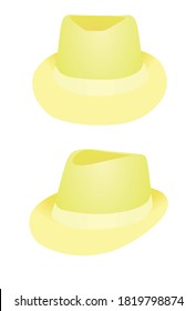 Yellow summer hat. vector illustration