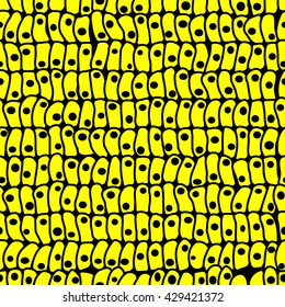 Yellow summer. Seamless pattern of yellow cells.