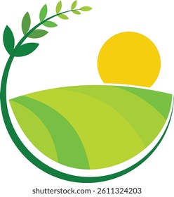 The yellow summer sun is hidden behind the green trees