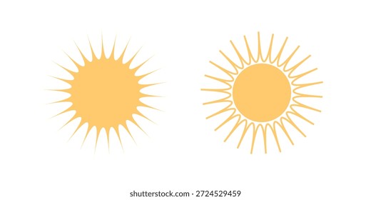 Yellow summer sun icon vector