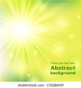 Yellow summer sun light burst. 
