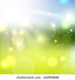 Yellow summer sun light burst background