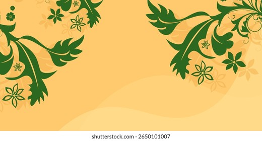 Yellow summer tropical background with palm leaves. Minimal flat design in bright color palette. Vector illustration perfect for vacation, beach, travel, and seasonal creative projects