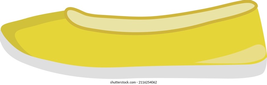 Yellow summer women's shoes on a white background. Vector.