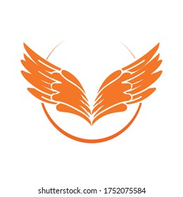 yellow sun angel wing logo and illustration 