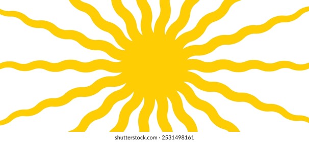 yellow sun background vector design isolated white background