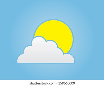 Yellow sun behind large cloud 