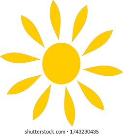 Yellow sun bright illustrations summer