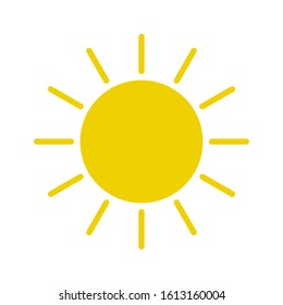 Yellow Sun burst icon isolated on background. Modern simple flat sunlight, sign.