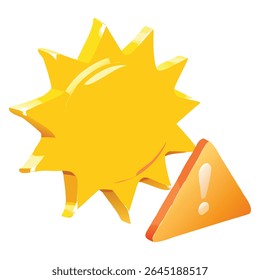 Yellow sun burst with warning sign for attention, danger, caution, and important information icon art