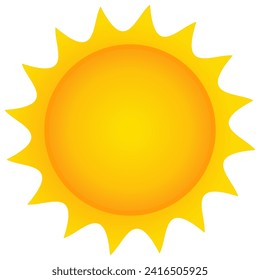 Yellow sun clipart vector illustration 