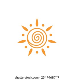 Yellow sun energy vector logo design