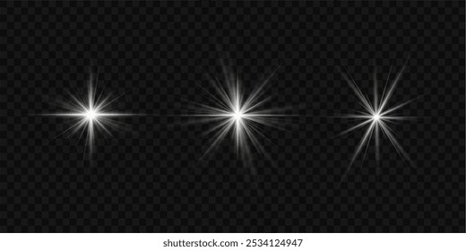 Yellow sun flash with rays spotlight, golden star
