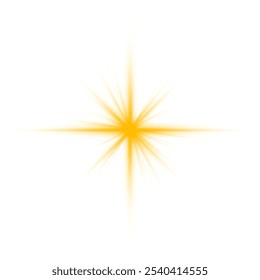 The yellow sun, a flash, a soft glow without departing rays. Orange summer sunlight burst. Summer sunburst. Shiny hot star lights, summer concept gold bright and vibrant color background. Vector