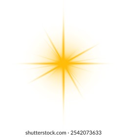 The yellow sun, a flash, a soft glow without departing rays. Orange summer sunlight burst. Summer sunburst. Shiny hot star lights, summer concept gold bright and vibrant color background. Vector