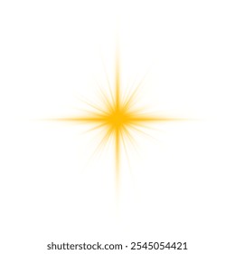 The yellow sun, a flash, a soft glow without departing rays. Orange summer sunlight burst. Summer sunburst. Shiny hot star lights, summer concept gold bright and vibrant color background. Vector