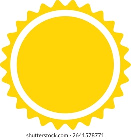 Yellow sun flat icon isolated on white background