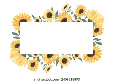 Fondo del marco del flor del sol amarillo