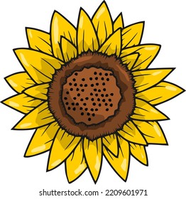 yellow sun flower a vintage art