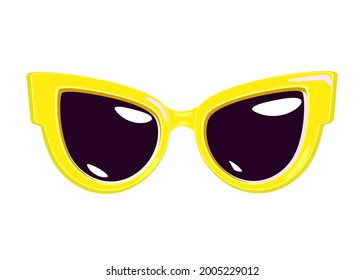 Yellow sun glasses. Vector illustration.