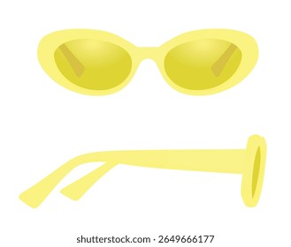 Yellow sun glasses. vector illustration	