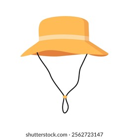 Yellow sun hat with chin strap