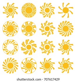 Yellow sun icon.