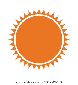 Yellow sun icon in flat design. Vector illustration. Symbol of the sun, isolated on white background cute yellow cartoon style season climate recreation resort new day symbol nature weather happiness