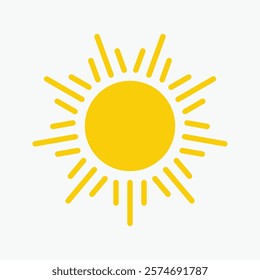 Yellow sun icon , including shining rays, sunset designs, solar energy, and star-inspired illustrations. Perfect for representing warmth, tanning, and bright energy.