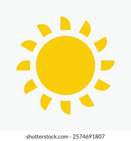 Yellow sun icon , including shining rays, sunset designs, solar energy, and star-inspired illustrations. Perfect for representing warmth, tanning, and bright energy.