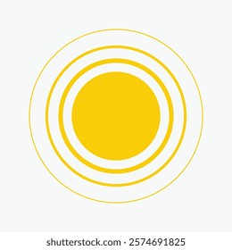 Yellow sun icon , including shining rays, sunset designs, solar energy, and star-inspired illustrations. Perfect for representing warmth, tanning, and bright energy.