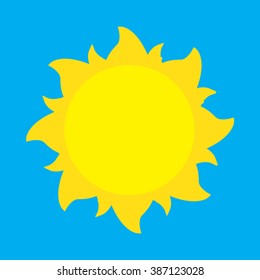 yellow Sun  Icon Isolated Background