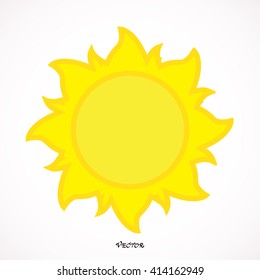 yellow Sun Icon Isolated Background