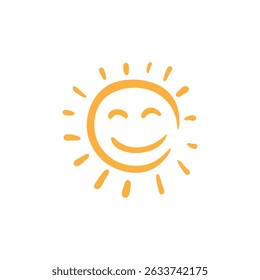 Yellow Sun Icon Isolated on Transparent Background – Summer Symbol, Bright Sunshine Clipart, Sunny Weather Illustration
