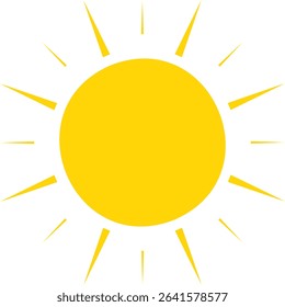 Yellow sun icon isolated on white background. Sun icon. Vector illustration