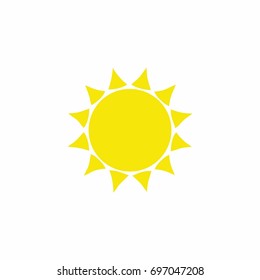 Yellow Sun Icon on white background vector illustration