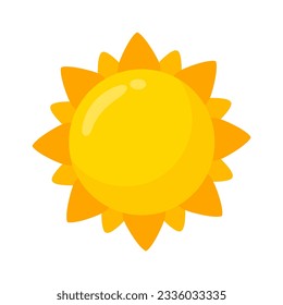icono del sol amarillo Diseño sencillo de dibujos animados. Los rayos del sol en verano