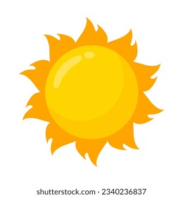 icono del sol amarillo Diseño sencillo de dibujos animados. Los rayos del sol en verano