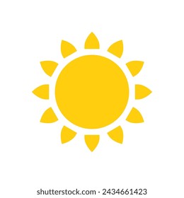 Yellow sun icon. Simple and modern sun vector illustration