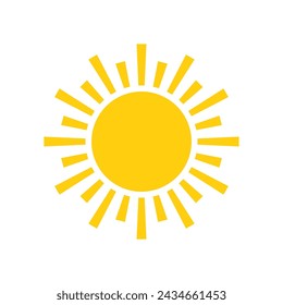 Icono de sol amarillo. Ilustración simple y moderna del vector del sol