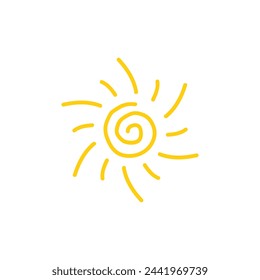 Yellow sun icon. Simple and modern sun vector illustration