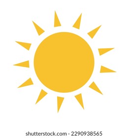 Yellow sun icon vector flat illustration