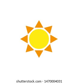Yellow sun icon vector illustration logo template on white