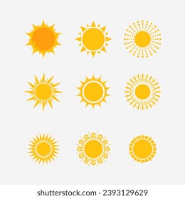 Yellow sun icon vector illustration