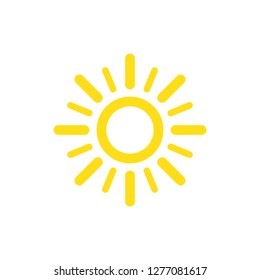 Yellow sun icon vector isolated