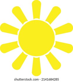 yellow sun icon vector isolated on white background.