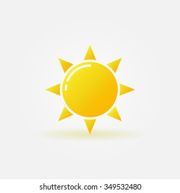 Yellow sun icon - vector sunlight isolated symbol or logo