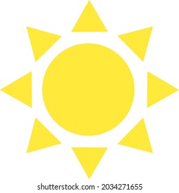 Yellow sun, illustration, vector, on a white background.