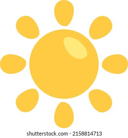 Yellow sun, illustration, vector on a white background.