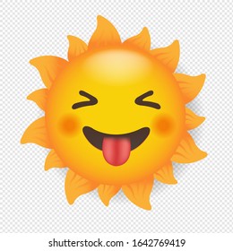 Yellow Sun With Isolated White Background With Gradient Mesh, Vector Illustration
